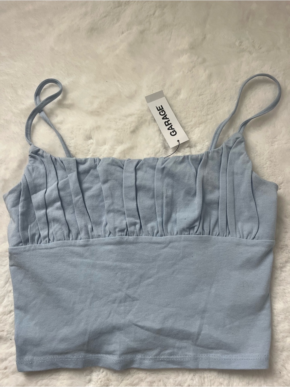 Garage Blue Cropped Tank Top